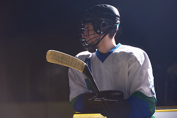 Image showing ice hockey player portrait