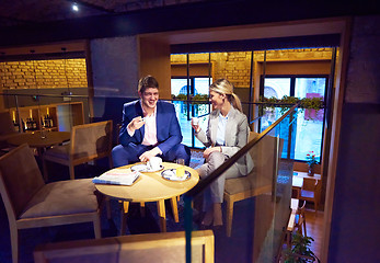 Image showing business couple take drink after work