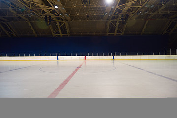 Image showing empty ice rink, hockey arena