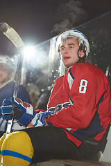 Image showing ice hockey player portrait