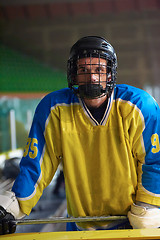 Image showing ice hockey player portrait