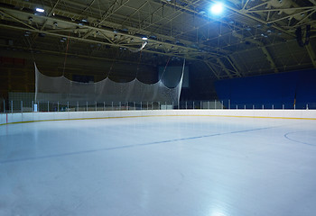 Image showing empty ice rink, hockey arena