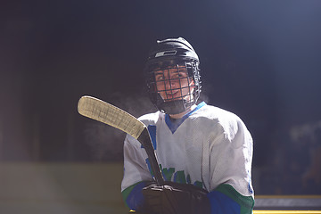 Image showing ice hockey player portrait