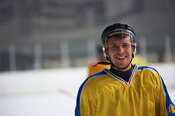 Image showing ice hockey player portrait