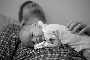 Image showing Exhausted dad