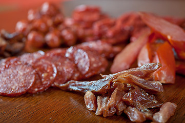 Image showing meat and sausages