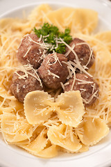 Image showing Pasta with meat balls 