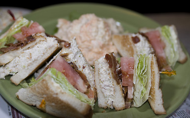 Image showing chicken salad triple decker sandwich