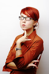 Image showing Portrait of pensive Business Woman