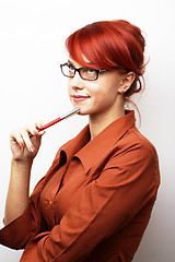 Image showing Portrait of pensive Business Woman
