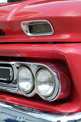 Image showing Front of red pickup truck