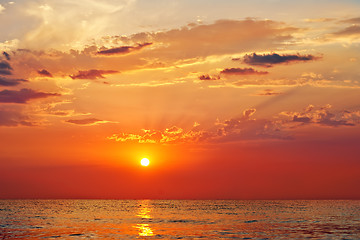 Image showing Sea at sunset