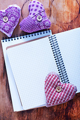 Image showing hearts and notebook