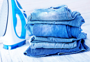 Image showing stack of jeans