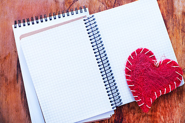 Image showing hearts and notebook