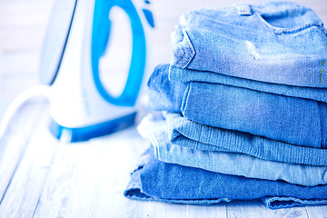 Image showing stack of jeans