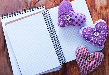 Image showing hearts and notebook