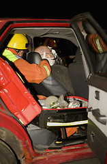 Image showing man hurt in car accident exercise