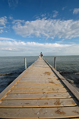 Image showing Mother and child walking