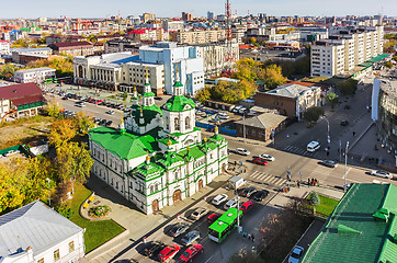 Image showing Church of Saviour in Tyumen and urban scene,Russia