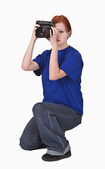 Image showing Teen girl photographer