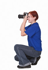 Image showing Teen girl photographer