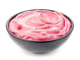 Image showing bowl of strawberry pudding