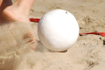 Image showing soccer on the beach