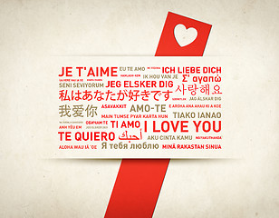 Image showing Love message card from the world