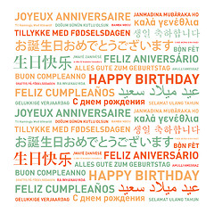 Image showing Happy birthday card from the world