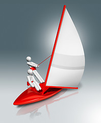 Image showing Sailing 3D symbol, Olympic sports