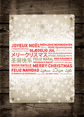 Image showing Merry christmas vintage poster from the world