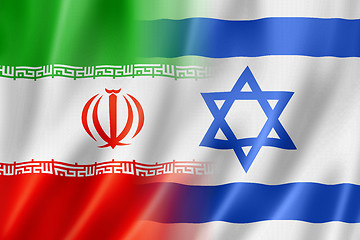 Image showing Iran and Israel flag