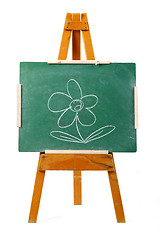 Image showing flower on chalk board