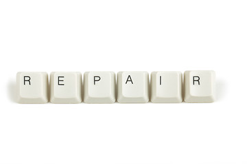 Image showing repair from scattered keyboard keys on white