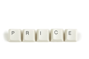 Image showing price from scattered keyboard keys on white