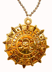 Image showing Gold pirate medallion