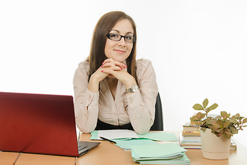 Image showing Confident teacher in glasses