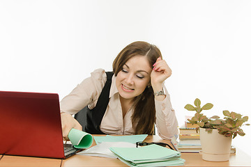 Image showing Master slammed a fly on a laptop