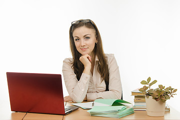 Image showing Portrait of a teacher at his desk