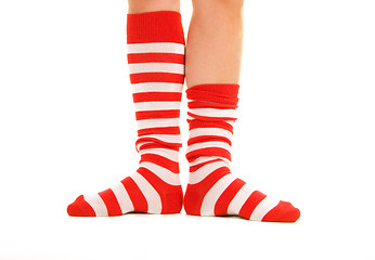 Image showing funny striped socks