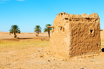 Image showing sahara      africa in morocco  palm the old l village 