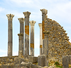 Image showing volubilis in morocco africa the old roman deteriorated monument 