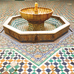 Image showing fountain in morocco africa old antique construction  mousque pal