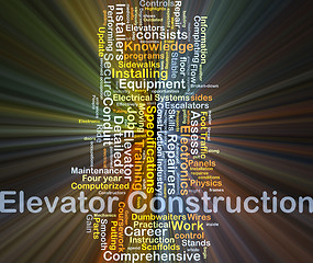 Image showing Elevator construction background concept glowing