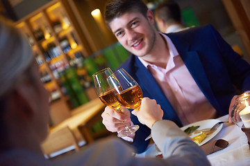 Image showing business couple having dinner