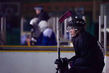 Image showing ice hockey player portrait