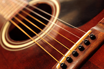 Image showing Old guitar close up