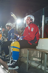 Image showing ice hockey player portrait