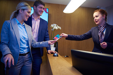 Image showing Couple on a business trip